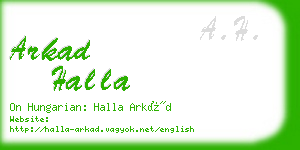arkad halla business card